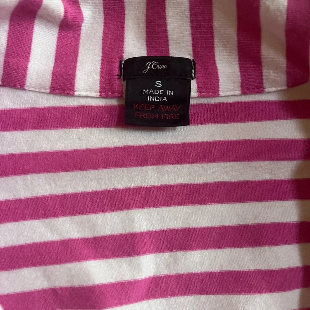 J Crew Pink And White Striped Pajama top Small